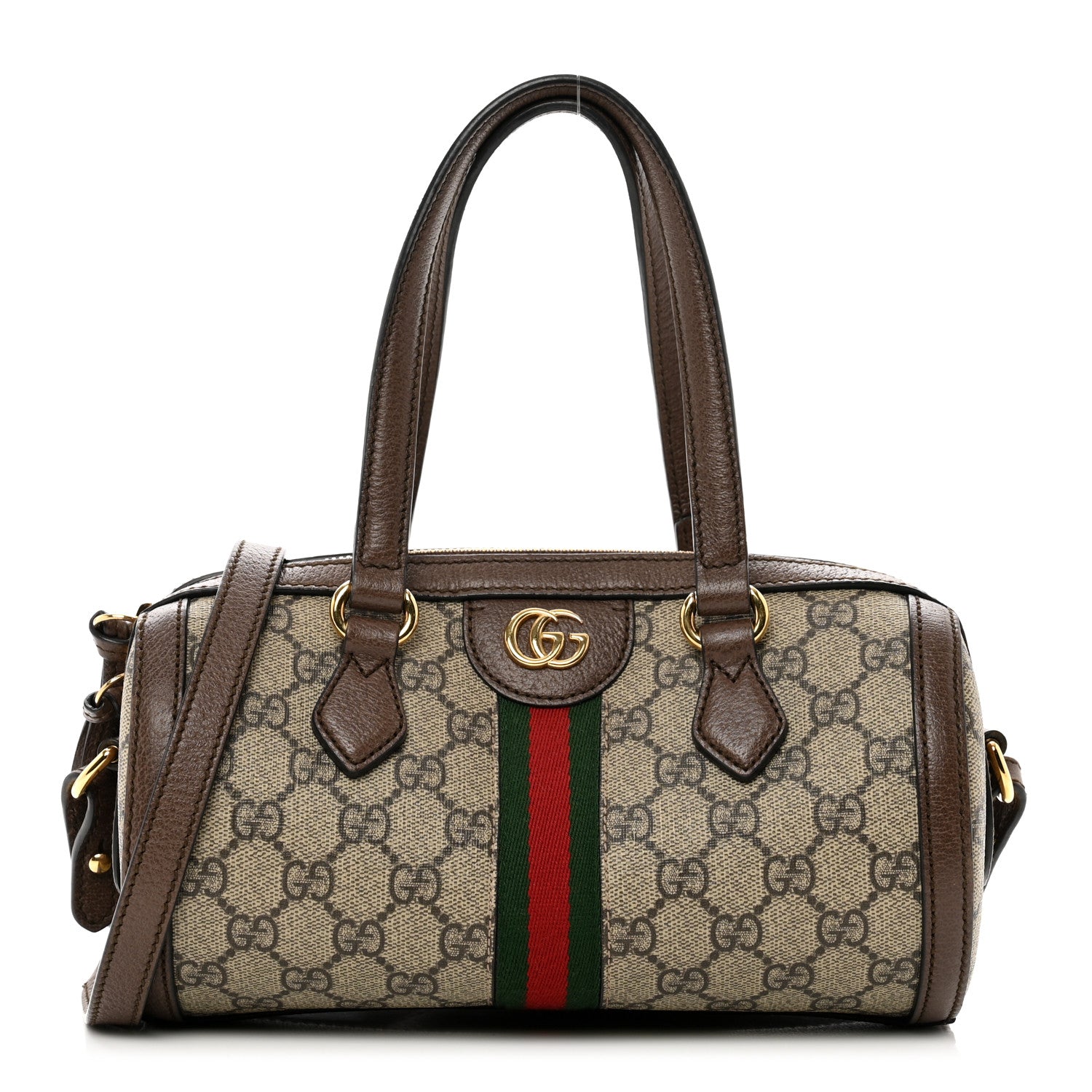 Gucci GG Supreme Monogram Web Small Ophidia Boston Bag Beige New Acero 1 of 10