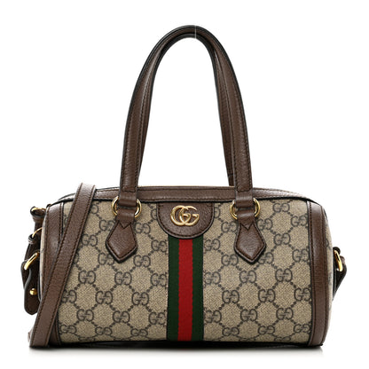 Gucci GG Supreme Monogram Web Small Ophidia Boston Bag Beige New Acero 1 of 10