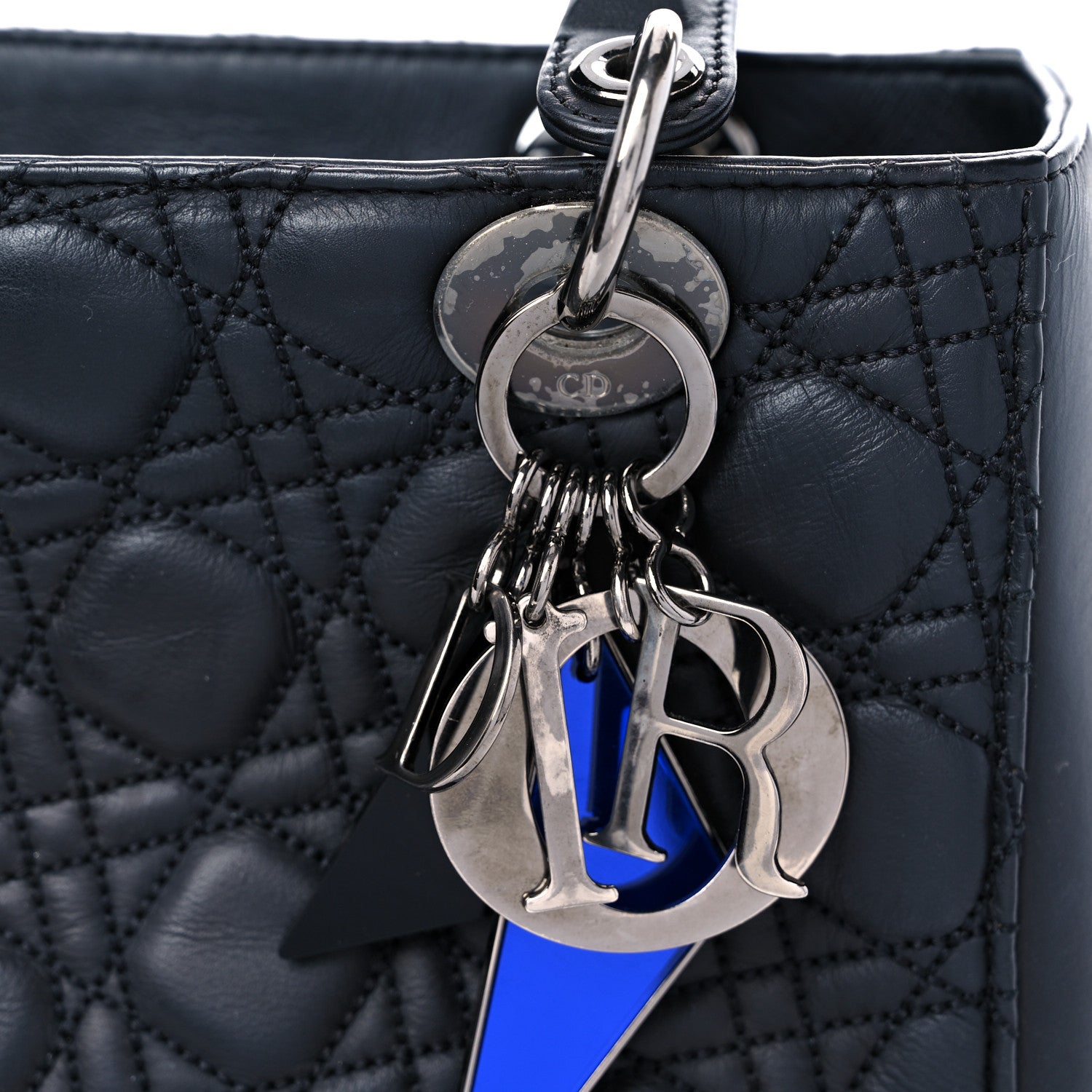 Christian Dior Calfskin Cannage Medium Anselm Reyle Lady Dior Black 12 of 13