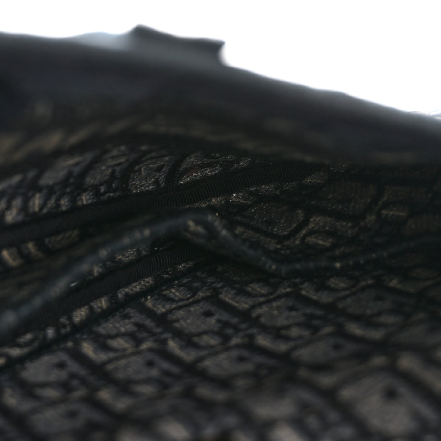 Oblique Embroidered Saddle Bag Blue