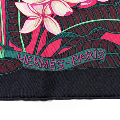 Hermes Silk Flamingo Party Scarf 90 Caban Vert Rose Vif 2 of 4