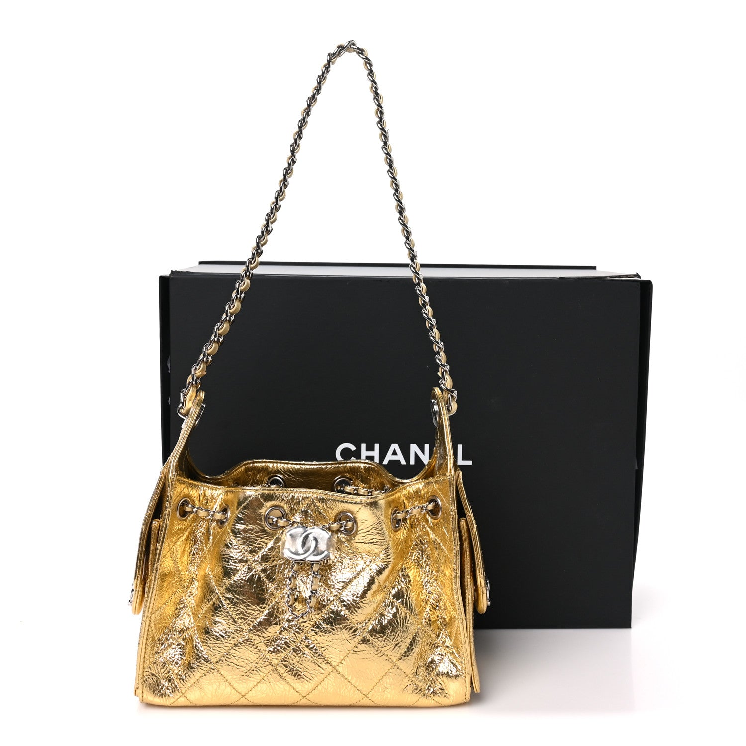 Chanel Metallic Aged Calfskin Quilted Mini Chanel 25 Handbag Gold 10 of 10