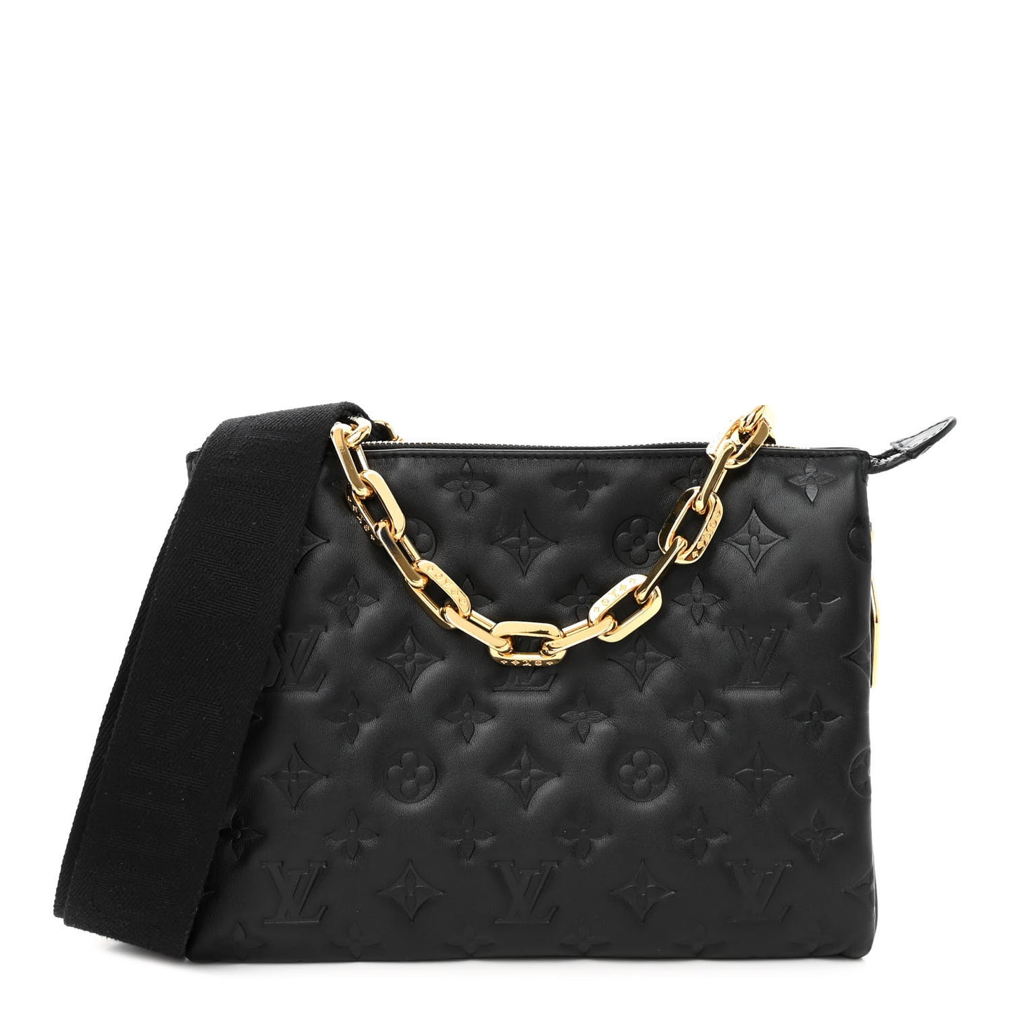 Lambskin Embossed Monogram Coussin PM Black