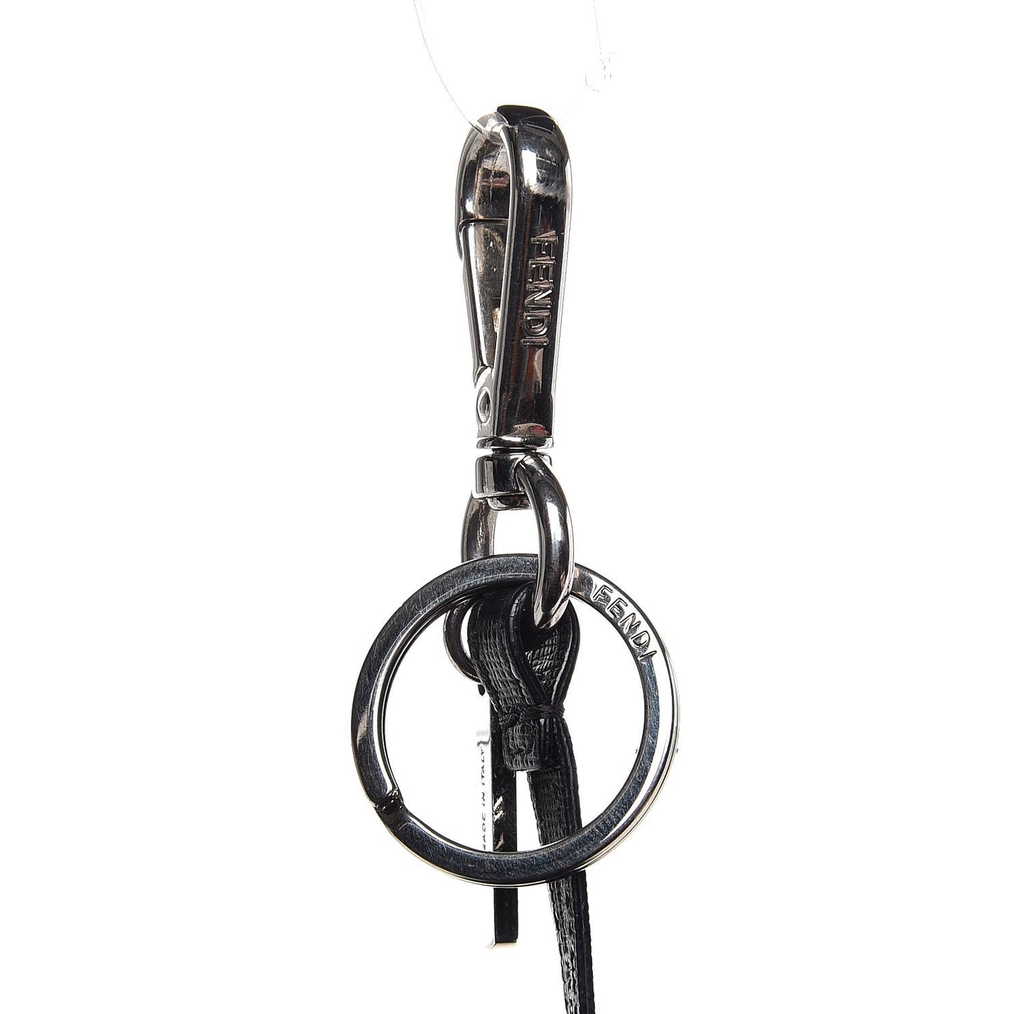 Vitello Elite Fox Fur Fusto Monster Bag Bug Charm Black Yellow