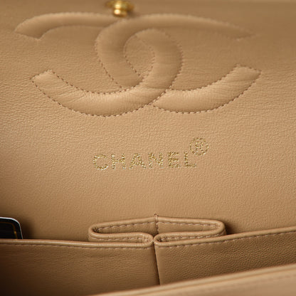 Chanel Lambskin Quilted Medium Double Flap Beige 8 of 9