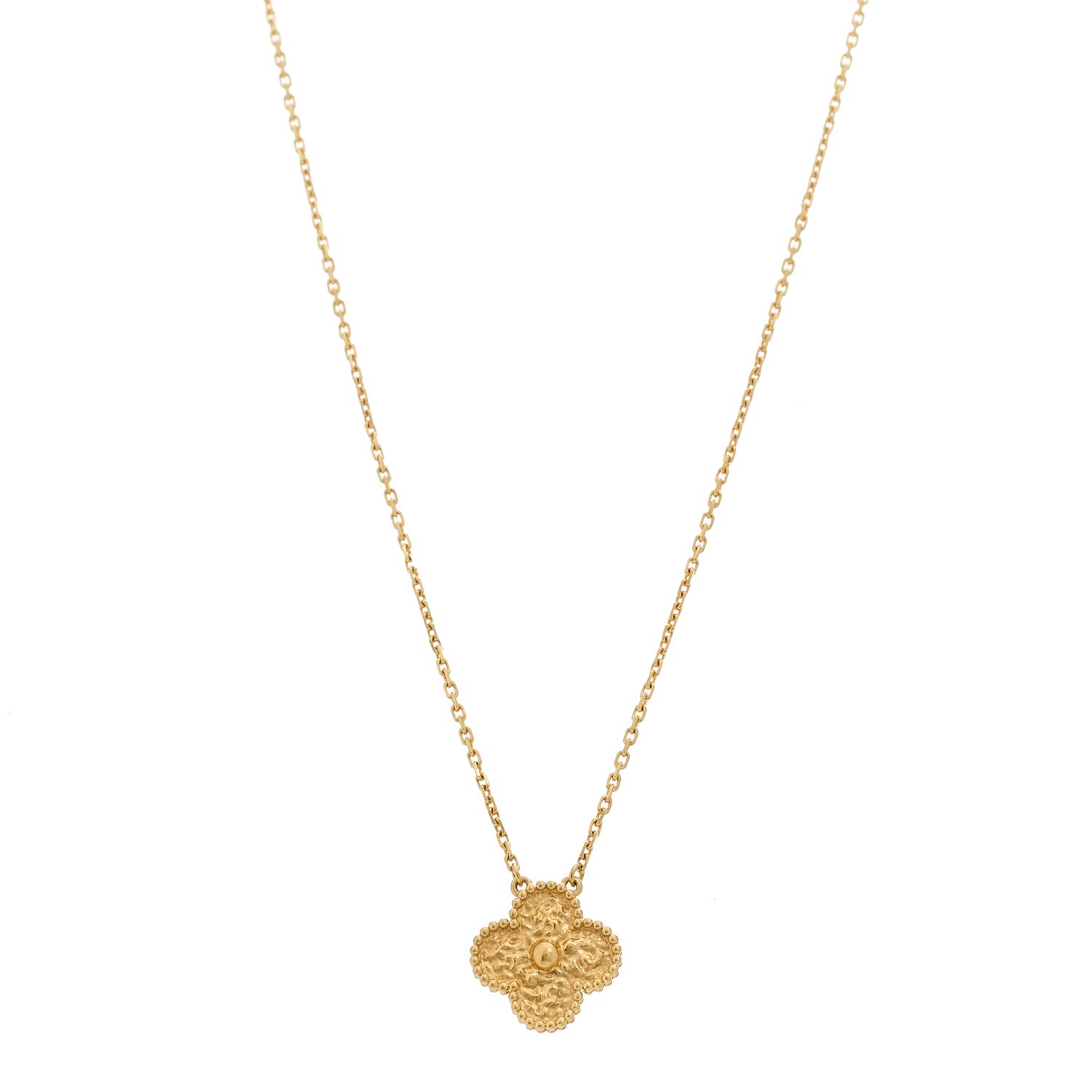 Van Cleef & Arpels 18K Yellow Gold Vintage Alhambra Pendant Necklace 1 of 5