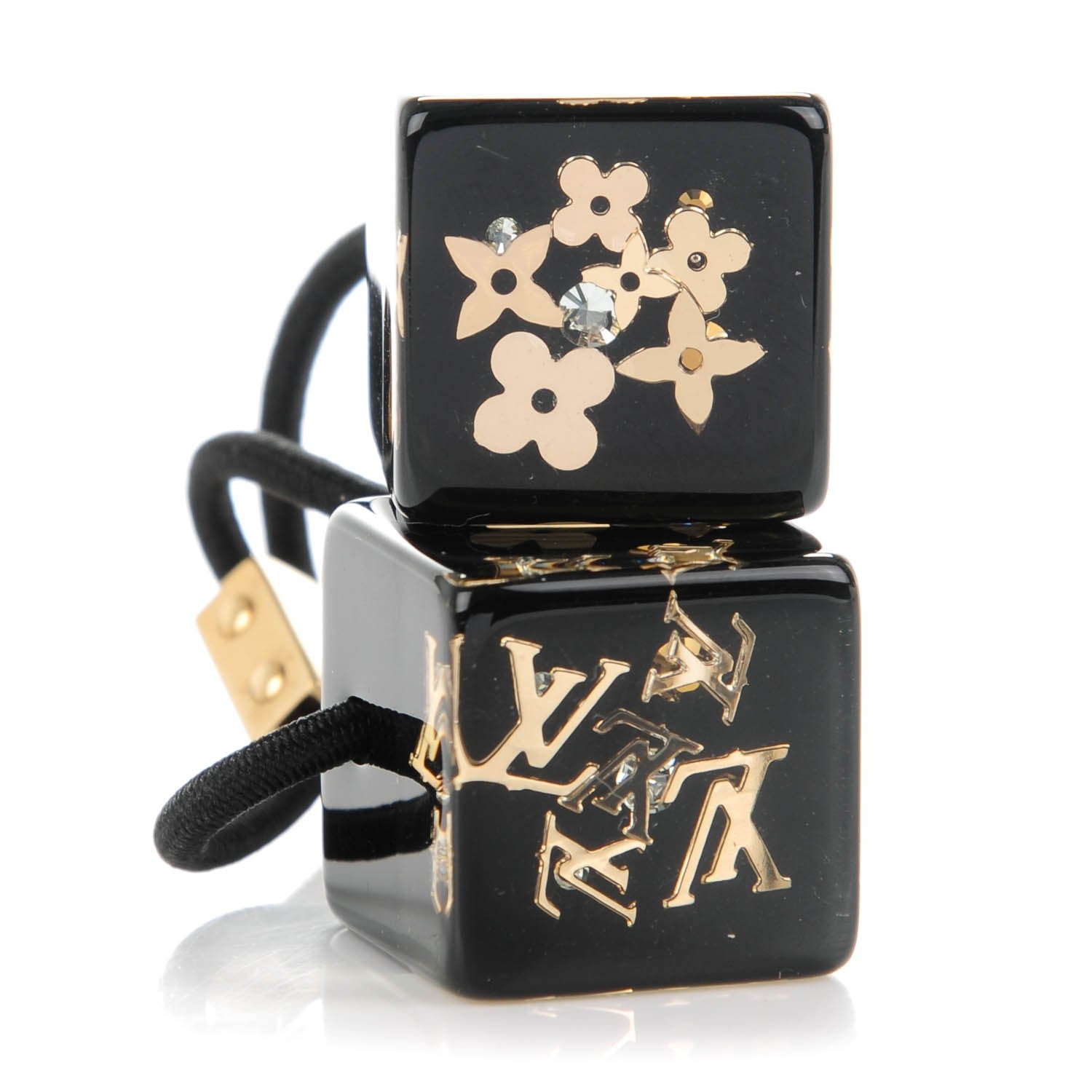 Louis Vuitton Swarovski Crystal Resin Inclusion Hair Cubes Black 1 of 4