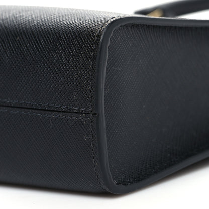 Prada Saffiano Lux Embossed Logo Mini Shoulder Bag Black 10 of 11