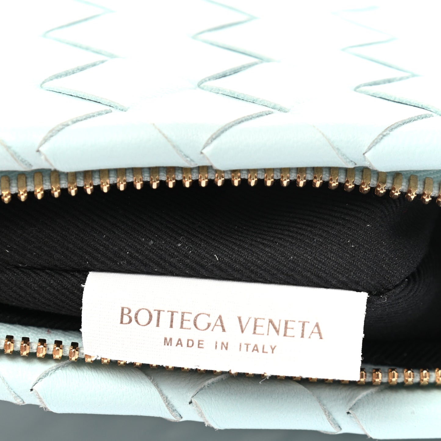 Nappa Intrecciato Large Flat Zip Pouch Spearmint