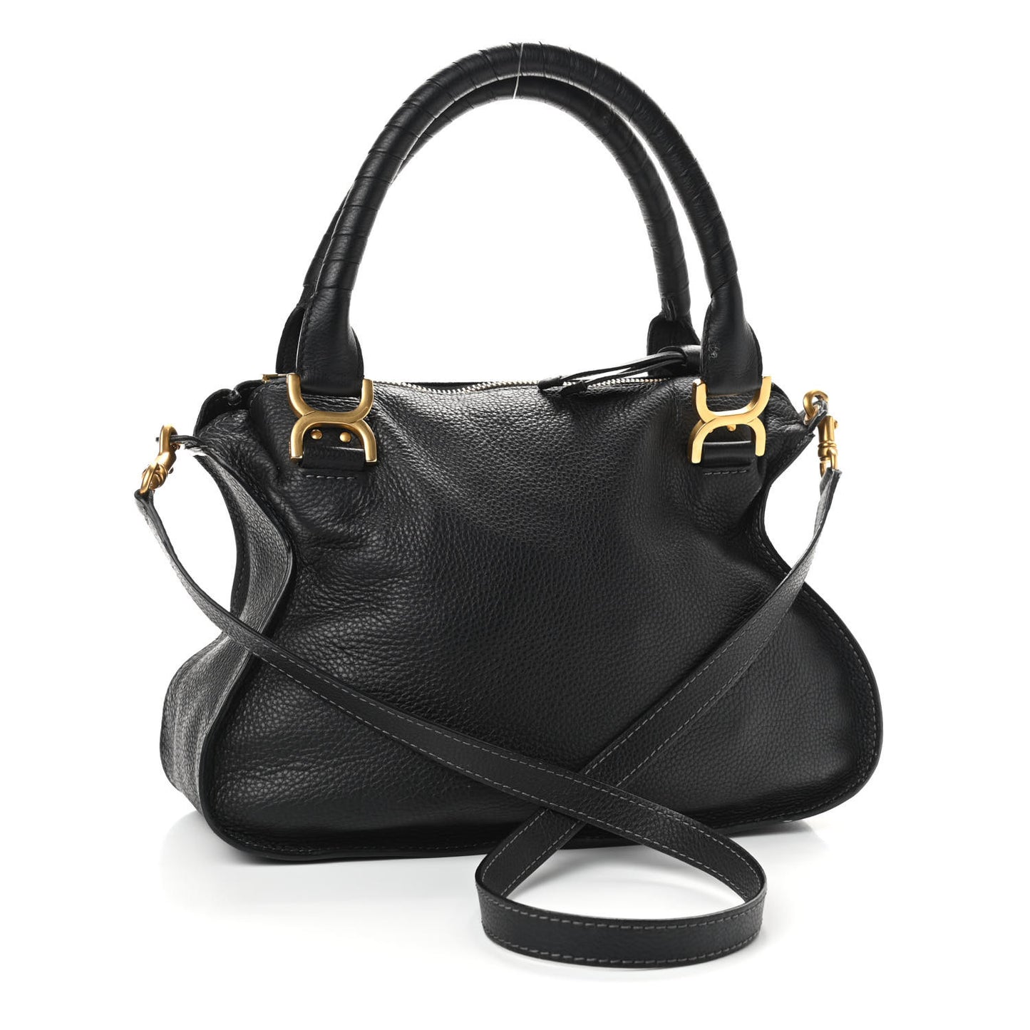 Calfskin Medium Marcie Satchel Black