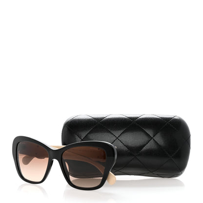 Chanel Acetate Lambskin Crystal Baguette Chain CC Sunglasses 5457-Q-A Black Beige 13 of 13