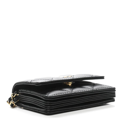 Chanel Lambskin Quilted Flap Card Holder With Cuff Black 5 of 12