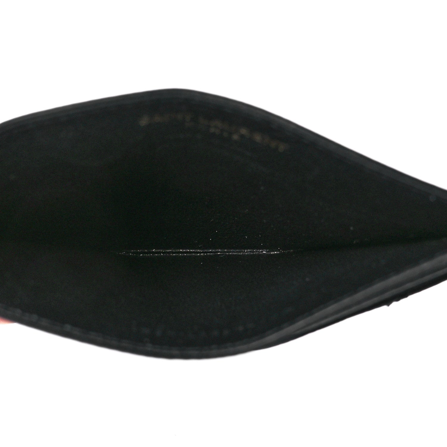 Saint Laurent Grain De Poudre Matelasse Chevron Monogram Credit Card Case Black 5 of 12
