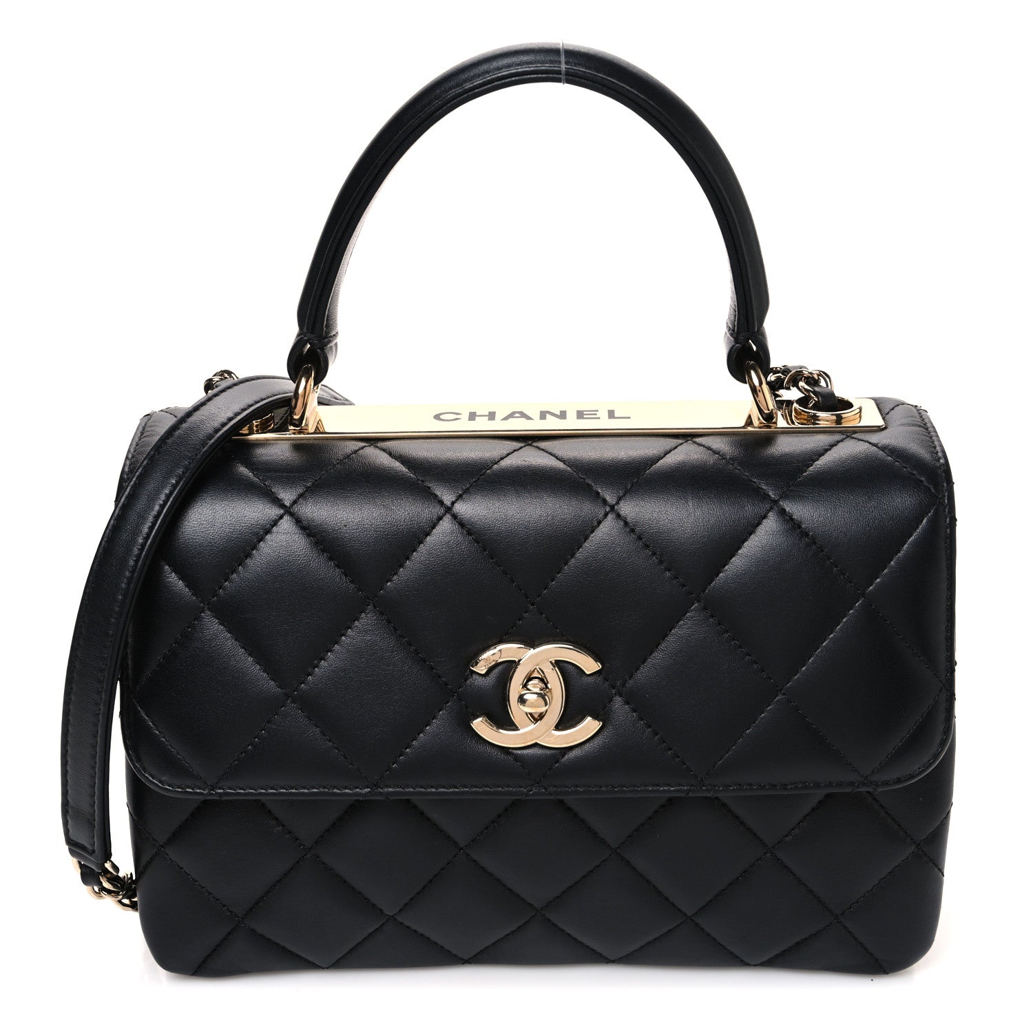 Chanel Lambskin Quilted Small Trendy CC Dual Handle Flap Bag Black 1 of 12
