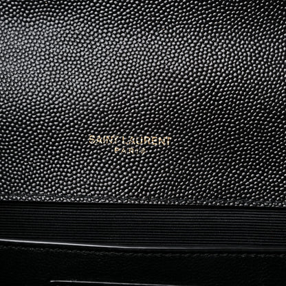 Saint Laurent Grain De Poudre Textured Mixed Matelasse Triquilt Medium Monogram Satchel Black 6 of 13