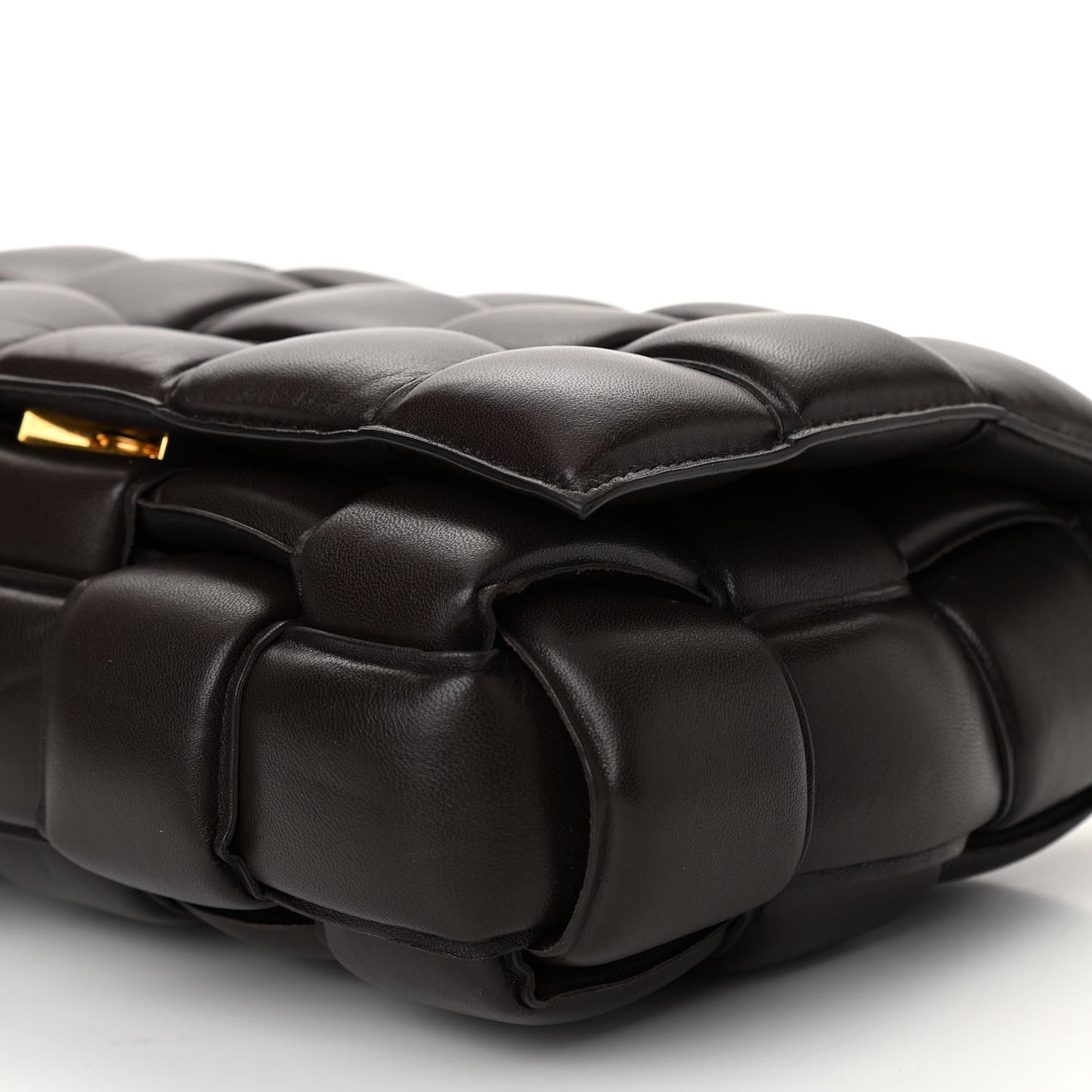Nappa Maxi Intreccio Padded Cassette Crossbody Bag Fondente