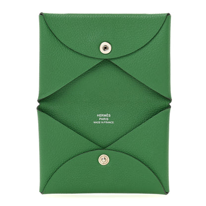 Hermes Evercolor Calvi Card Case Vert Vertigo 5 of 10
