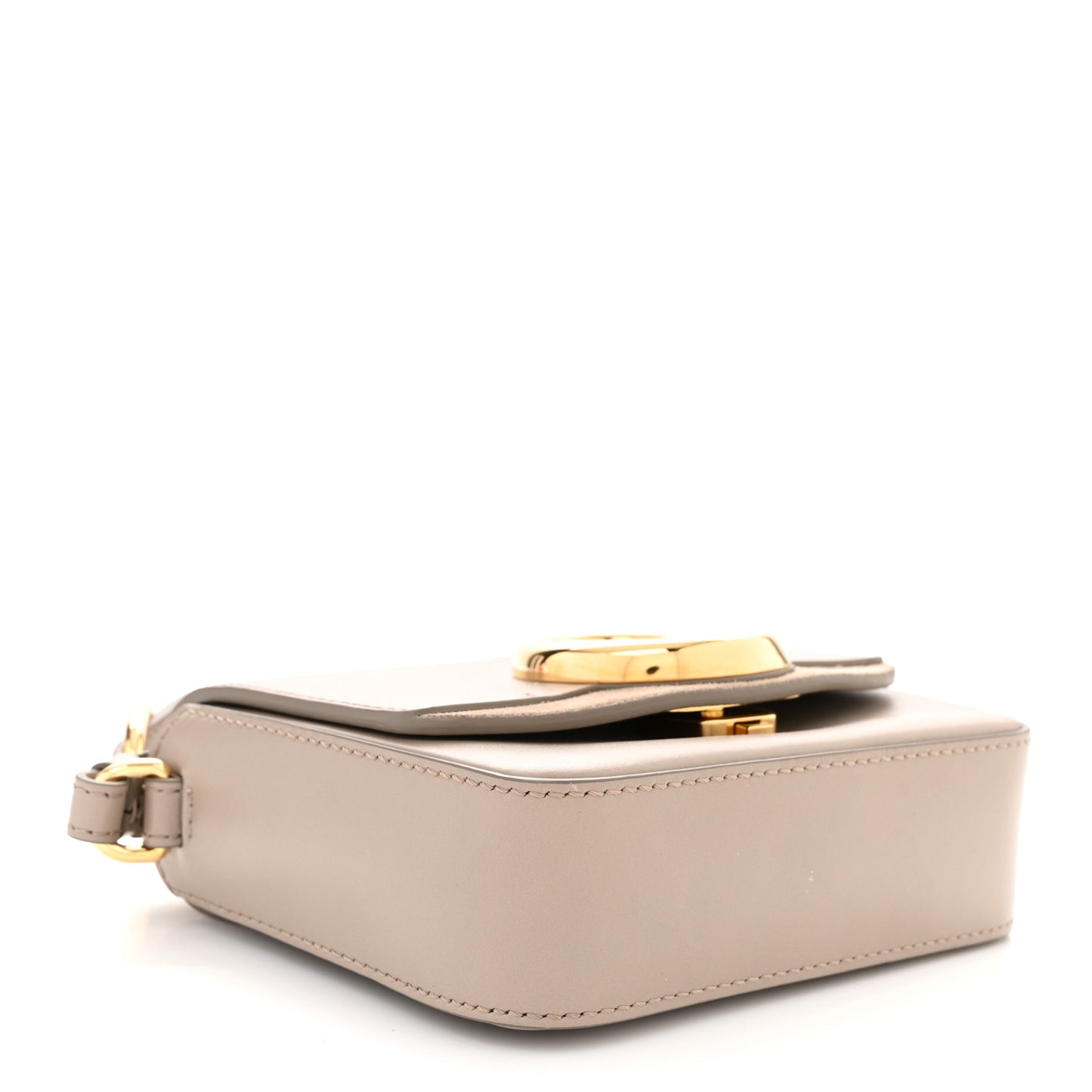 Shiny Calfskin Suede Mini C Double Carry Motty Grey