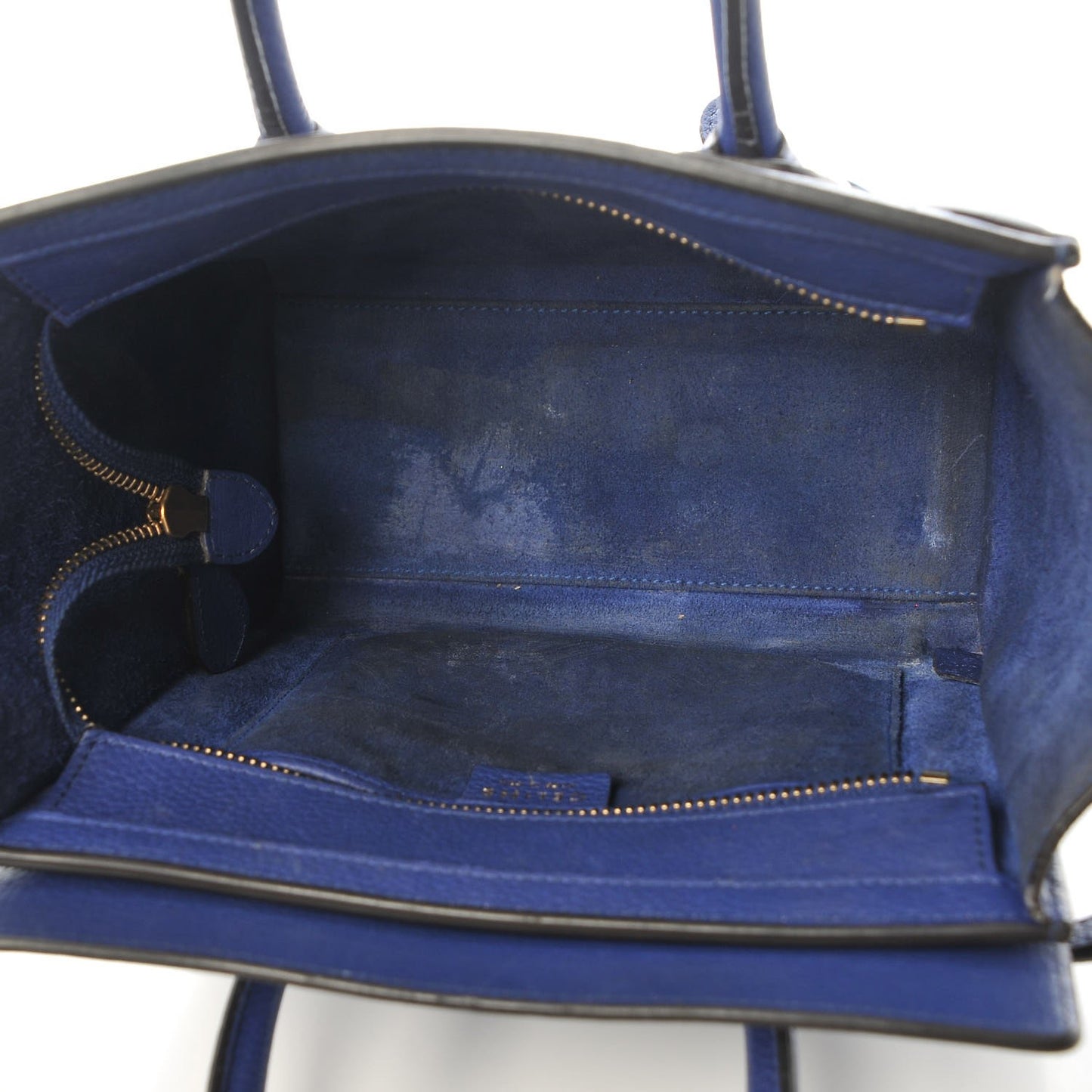 Drummed Calfskin Nano Luggage Indigo