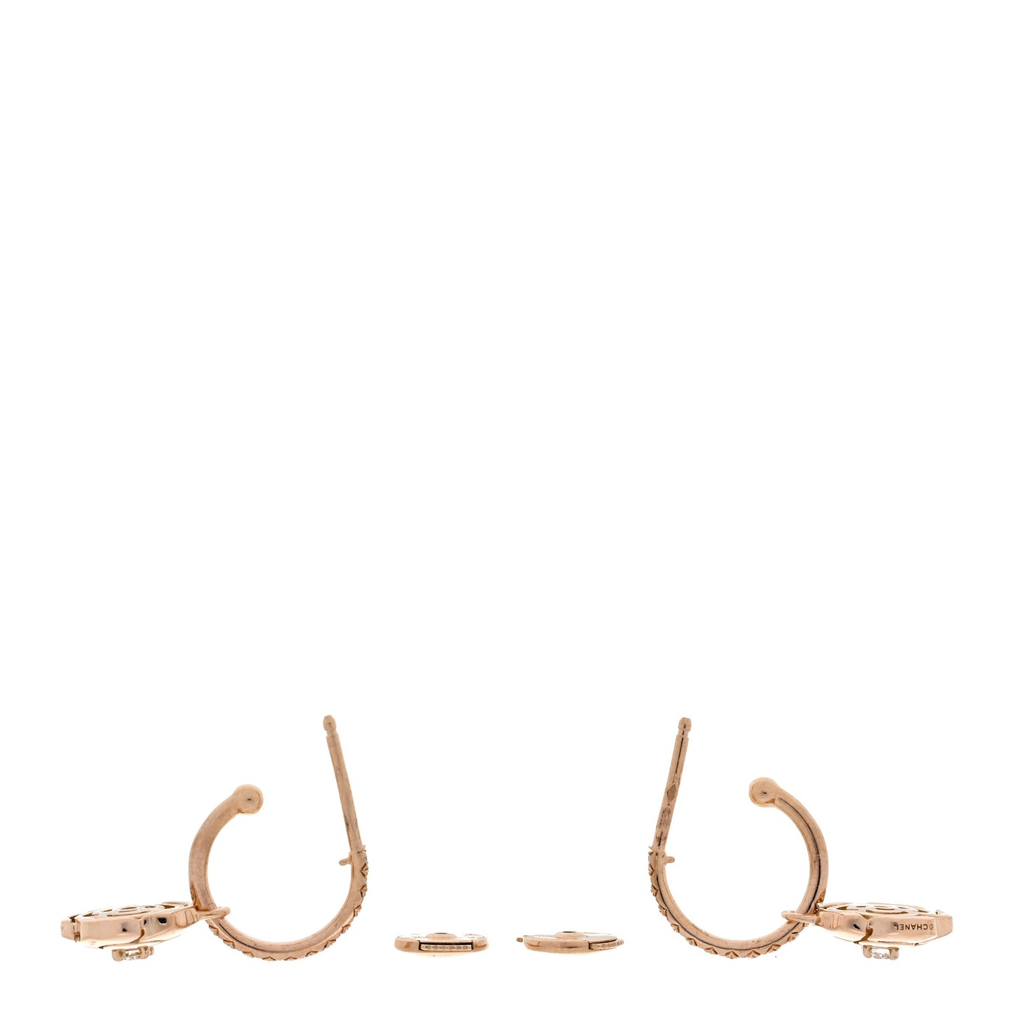 18K Rose Gold Diamond Extrait de Camelia Drop Earrings