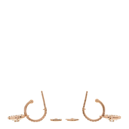 Chanel 18K Rose Gold Diamond Extrait de Camelia Drop Earrings 3 of 7