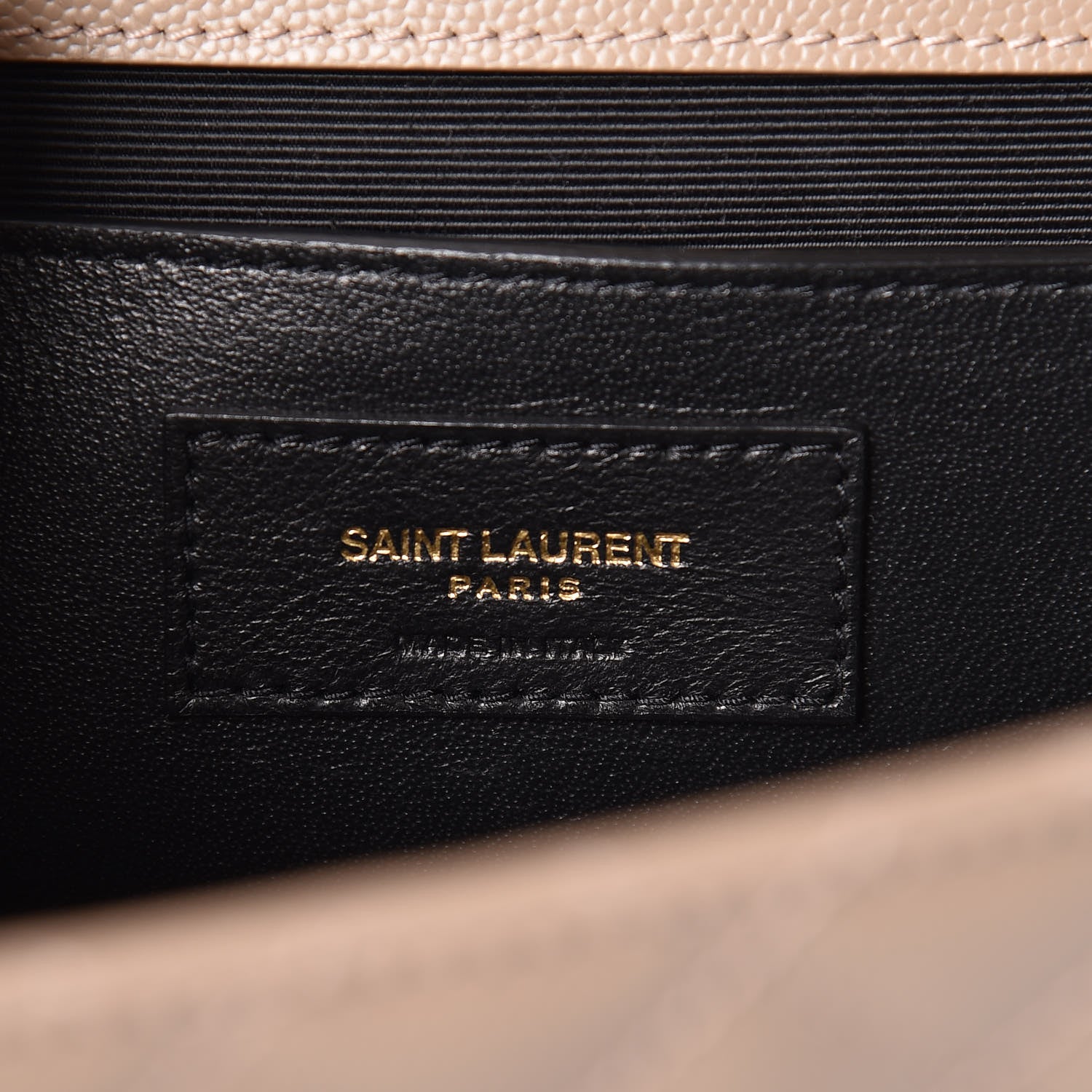 Saint Laurent Grain De Poudre Textured Mixed Matelasse Medium Triquilt Monogram Satchel Taupe 8 of 11