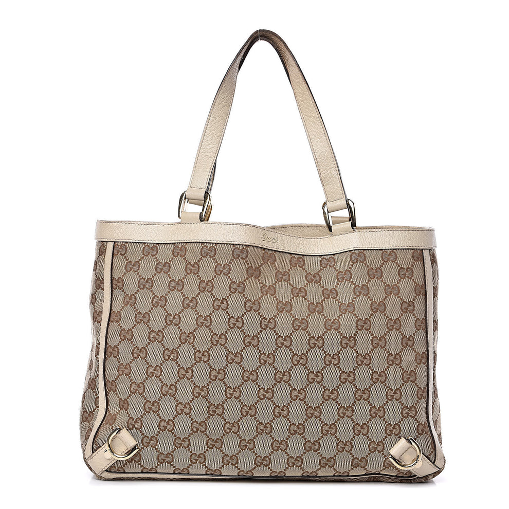Gucci Monogram Medium Abbey Tote White 519862 – FASHIONPHILE