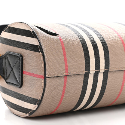Burberry E-Canvas Calfskin Stripe Icon Barrel Bag Archive Beige 9 of 10