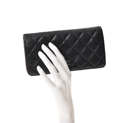 Chanel Lambskin Quilted Yen Wallet Black 2 of 16
