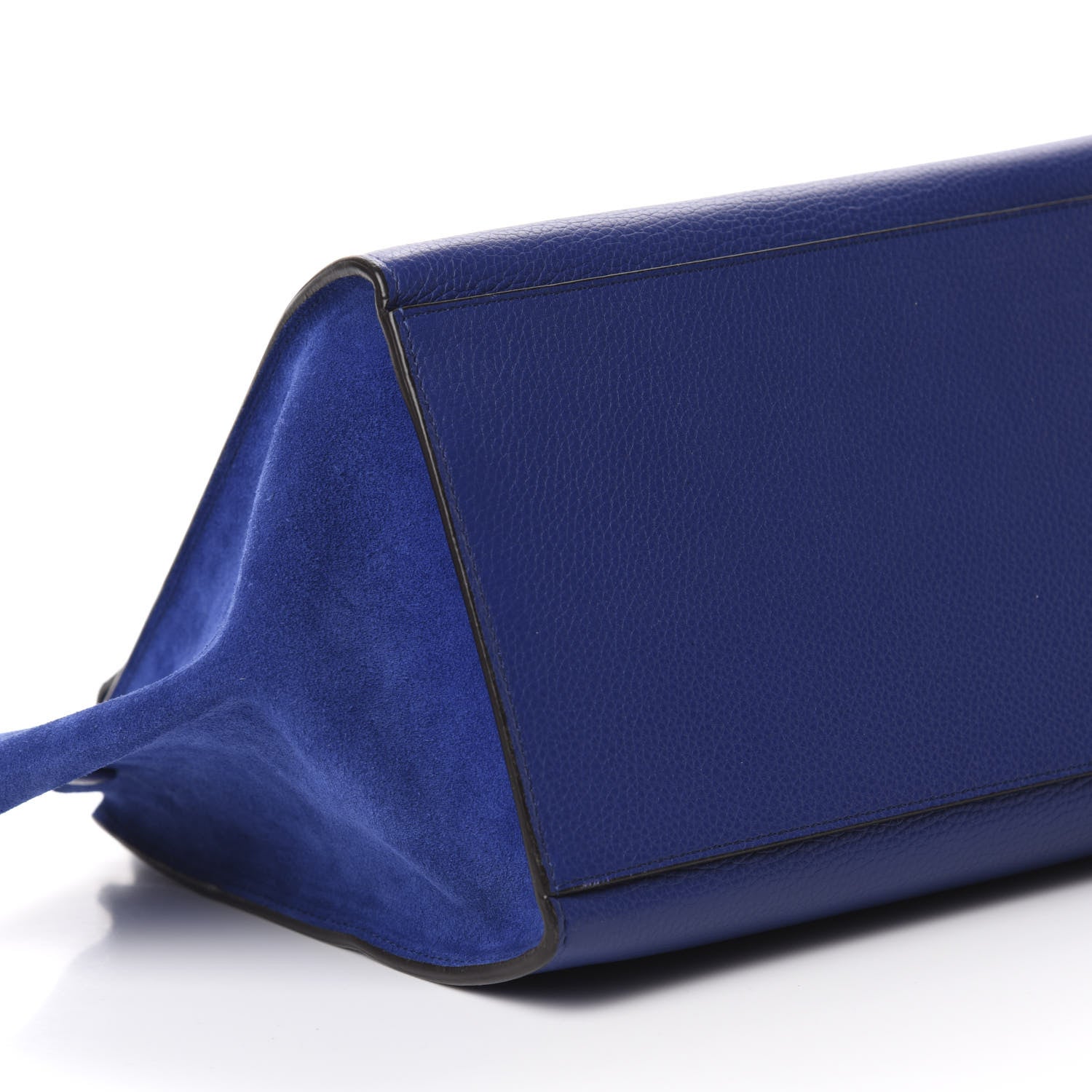 Celine Drummed Calfskin Suede Small Trapeze Indigo 7 of 11