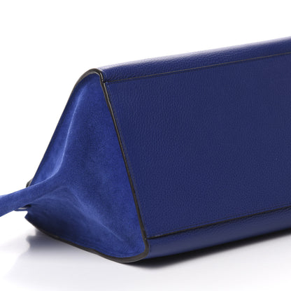 Celine Drummed Calfskin Suede Small Trapeze Indigo 7 of 11