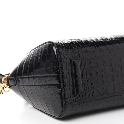 Givenchy Calfskin Crocodile Embossed Small Antigona Black 8 of 9