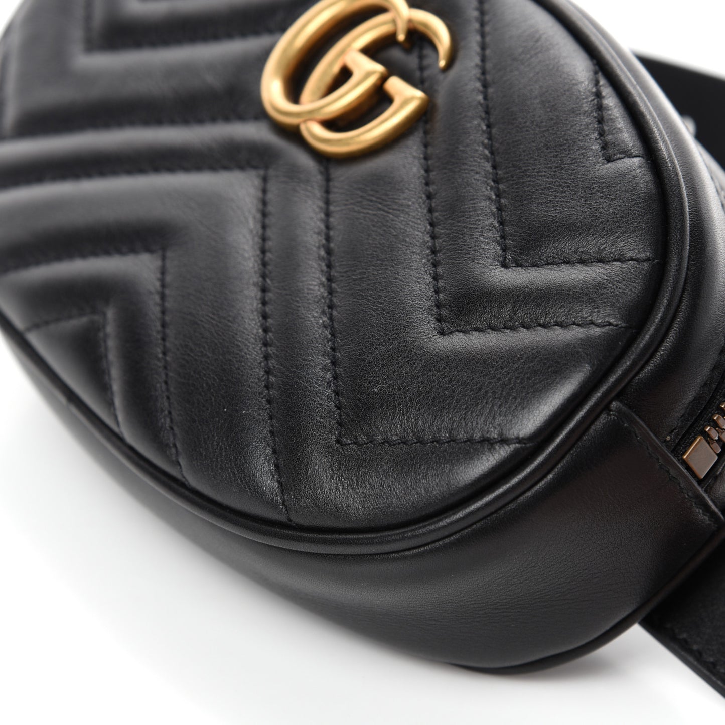 Calfskin Matelasse GG Marmont Belt Bag 95 38 Black