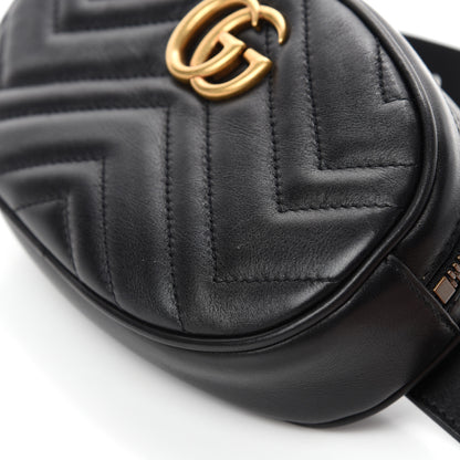 Gucci Calfskin Matelasse GG Marmont Belt Bag 95 38 Black 7 of 11