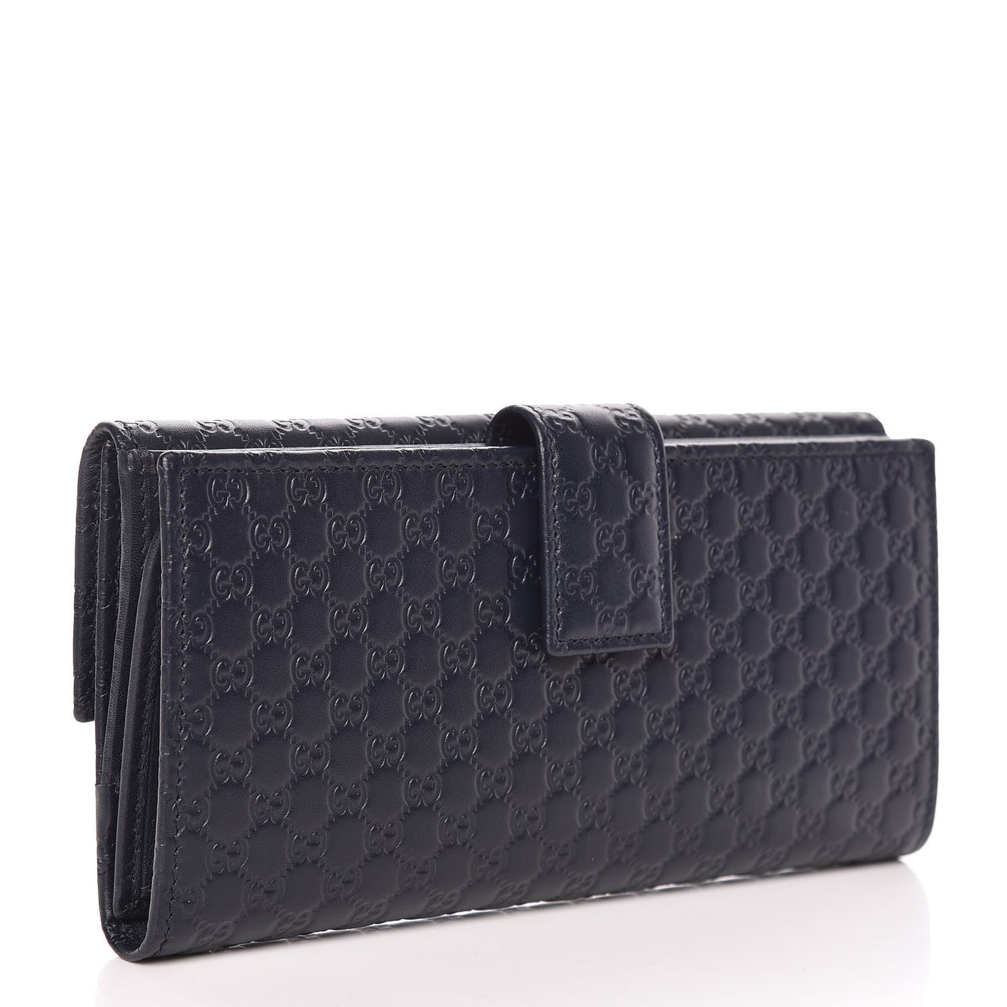 Microguccissima Continental Flap Wallet Navy