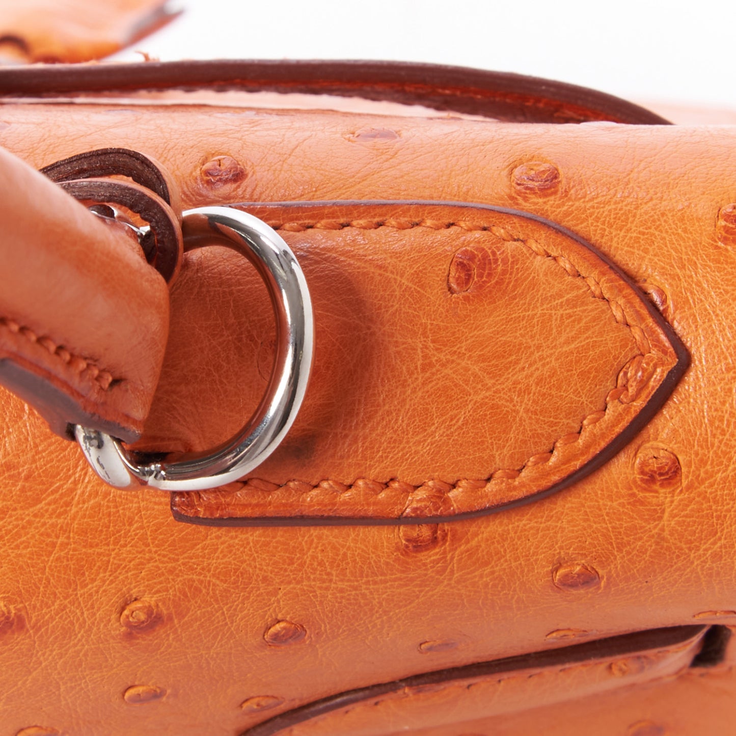 Ostrich Kelly Sellier 32 Orange