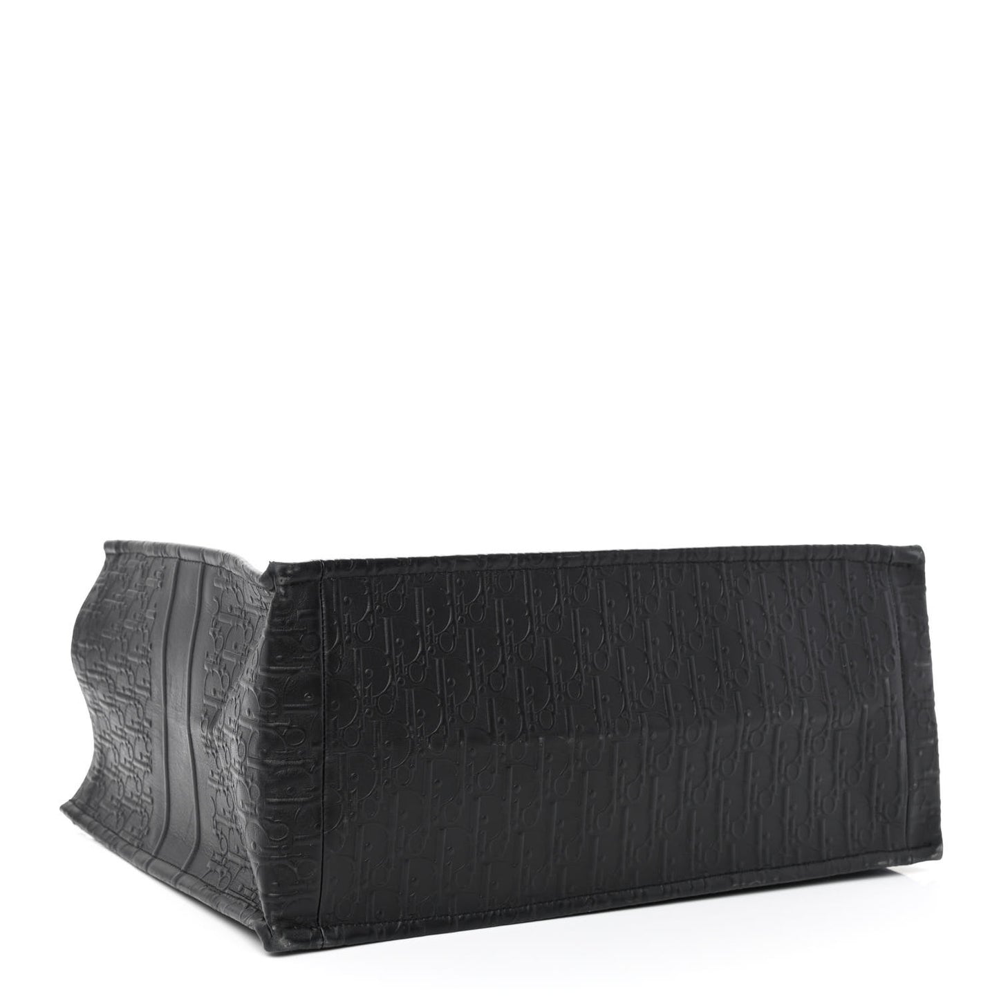 Oblique Calfskin Embossed Large Book Tote Black