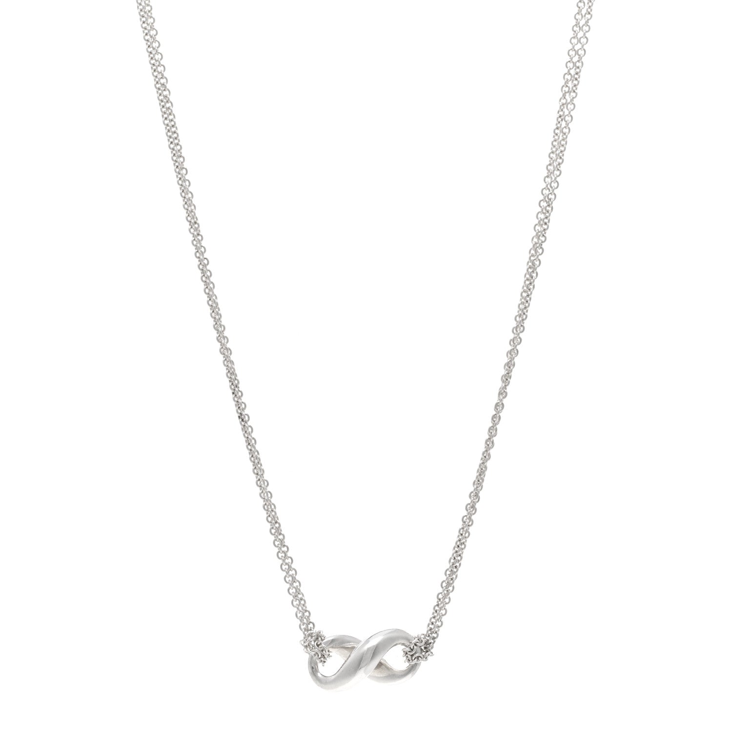 Tiffany Sterling Silver Figure 8 Pendant Necklace 1 of 4