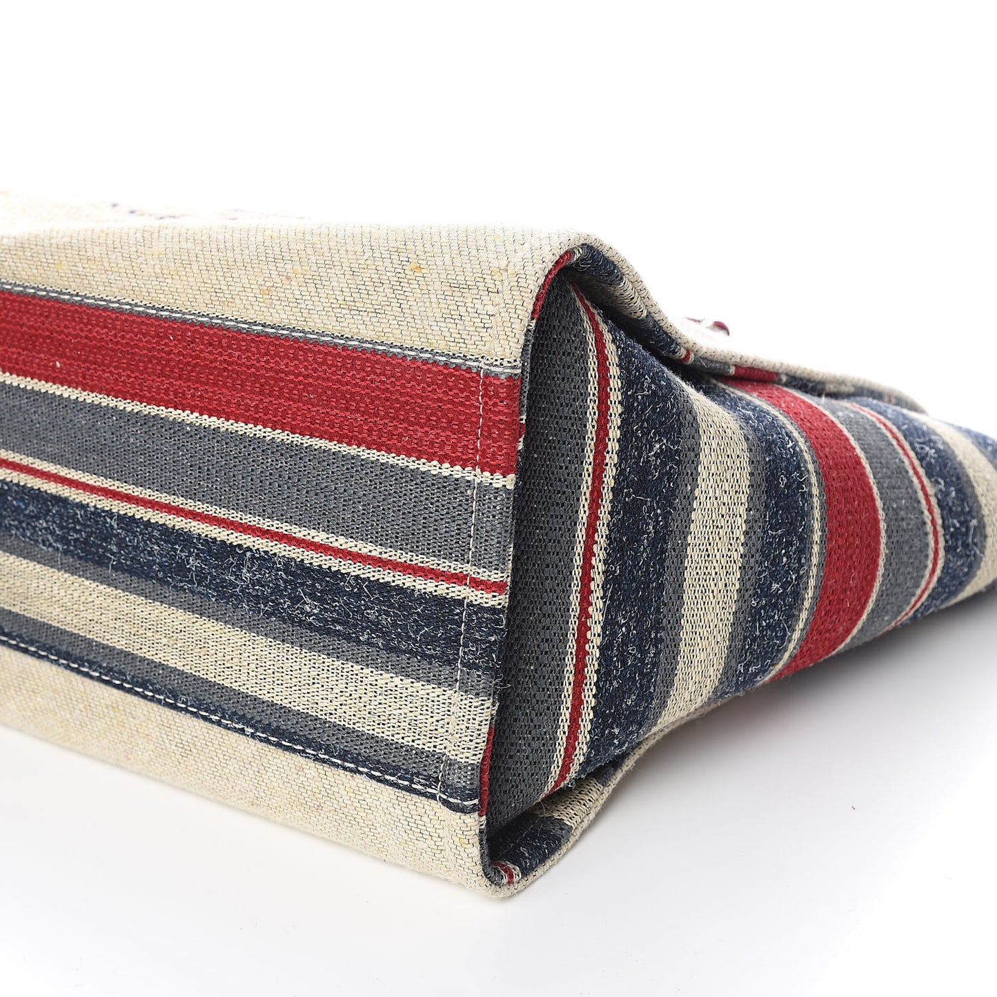 Striped Canvas Medium Deauville Tote Beige
