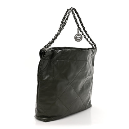 Chanel Shiny Calfskin Quilted Small Chanel 22 Khaki 4 of 13