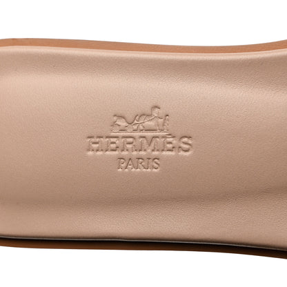 Hermes Box Calfskin Oran Sandals 37 Beige Nude 7 of 9