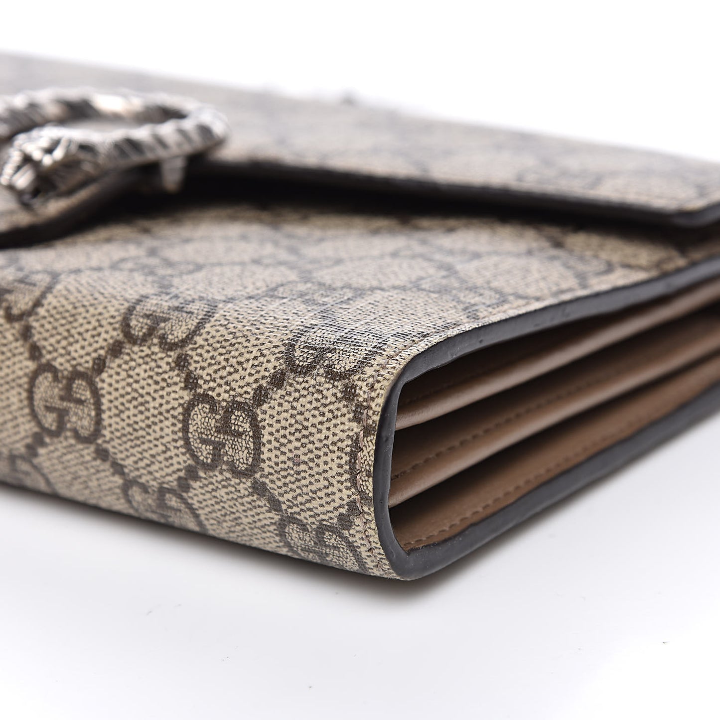 GG Supreme Monogram Mini Dionysus Chain Wallet Beige Taupe