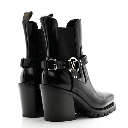 Louis Vuitton Patent Limitless Ankle Boots 39 Black 4 of 10