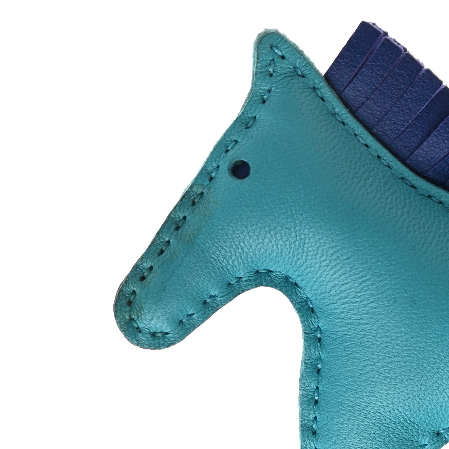 Milo Lambskin Grigri Rodeo Horse Bag Charm PM Bleu Azteque Bleu Electrique Fauve
