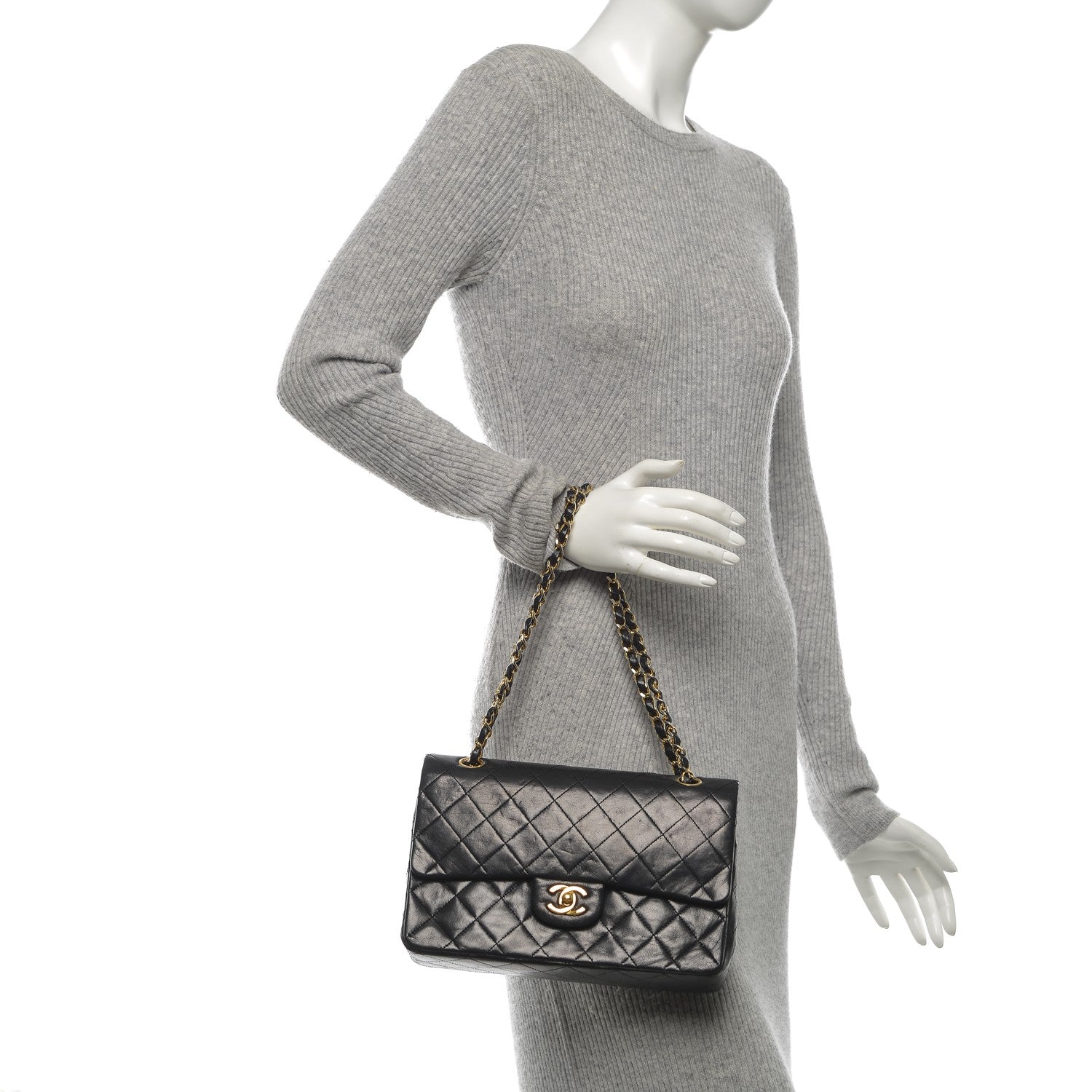 Chanel Lambskin Quilted Medium Double Flap Black 2 of 12