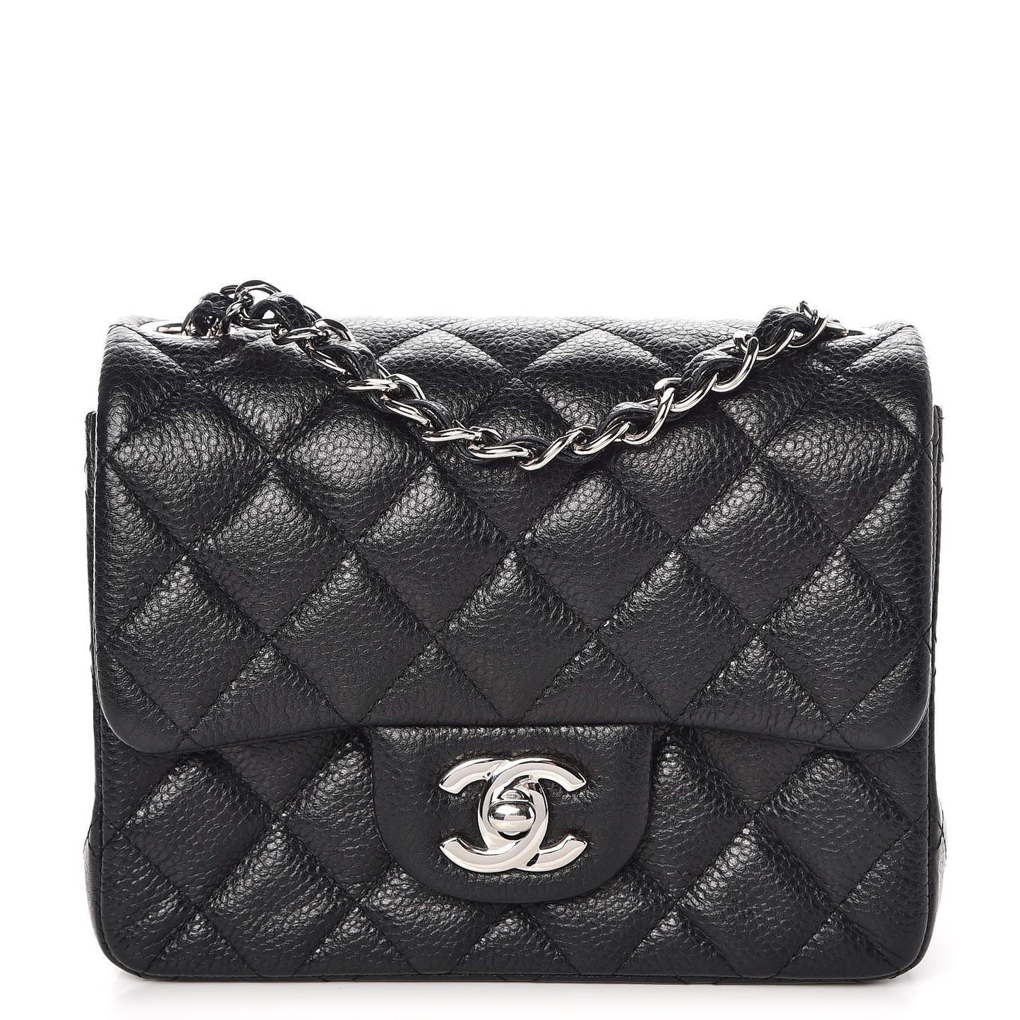 Caviar Quilted Mini Square Flap Black