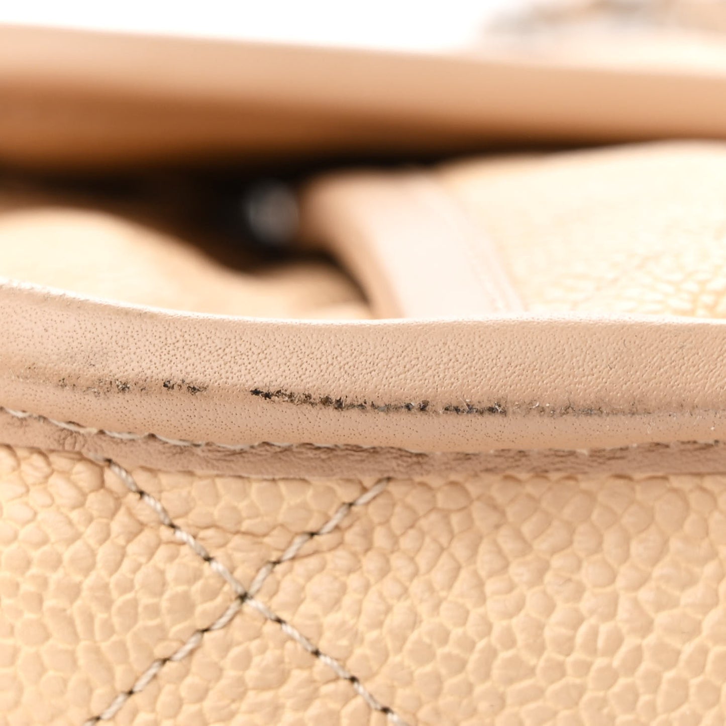 Caviar Quilted Large French Riviera Flap Beige