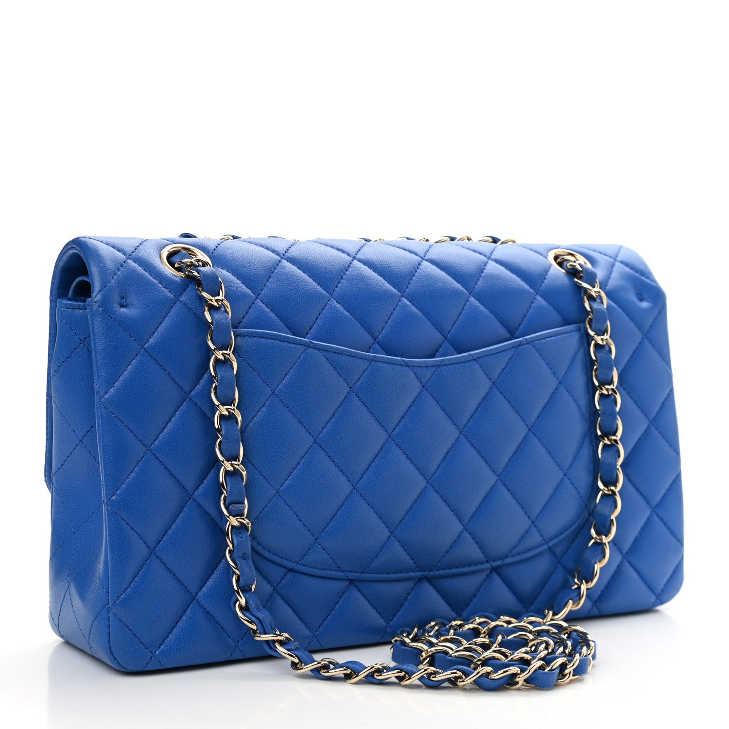 Chanel Lambskin Quilted Medium Double Flap Blue 3 of 12