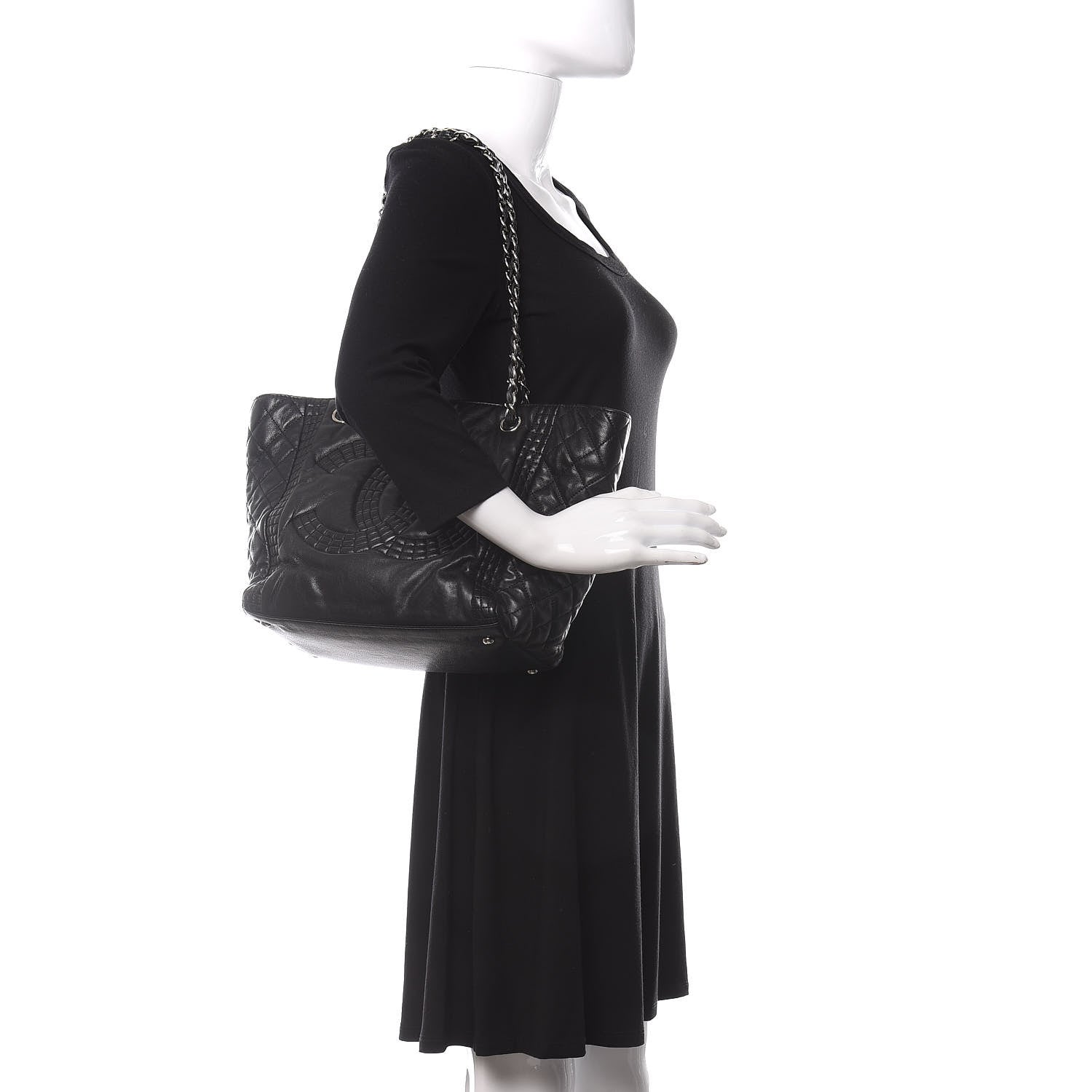 Chanel Calfskin Coco Bengal Tote Black 2 of 13