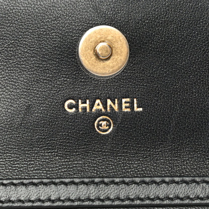 Chanel Lambskin Quilted Pearl Crush Clutch With Chain Black 6 of 12